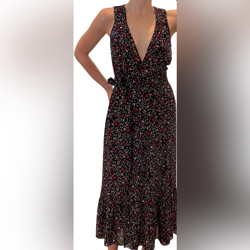 A.L.C. Floral Wrap Dress with Front Tie